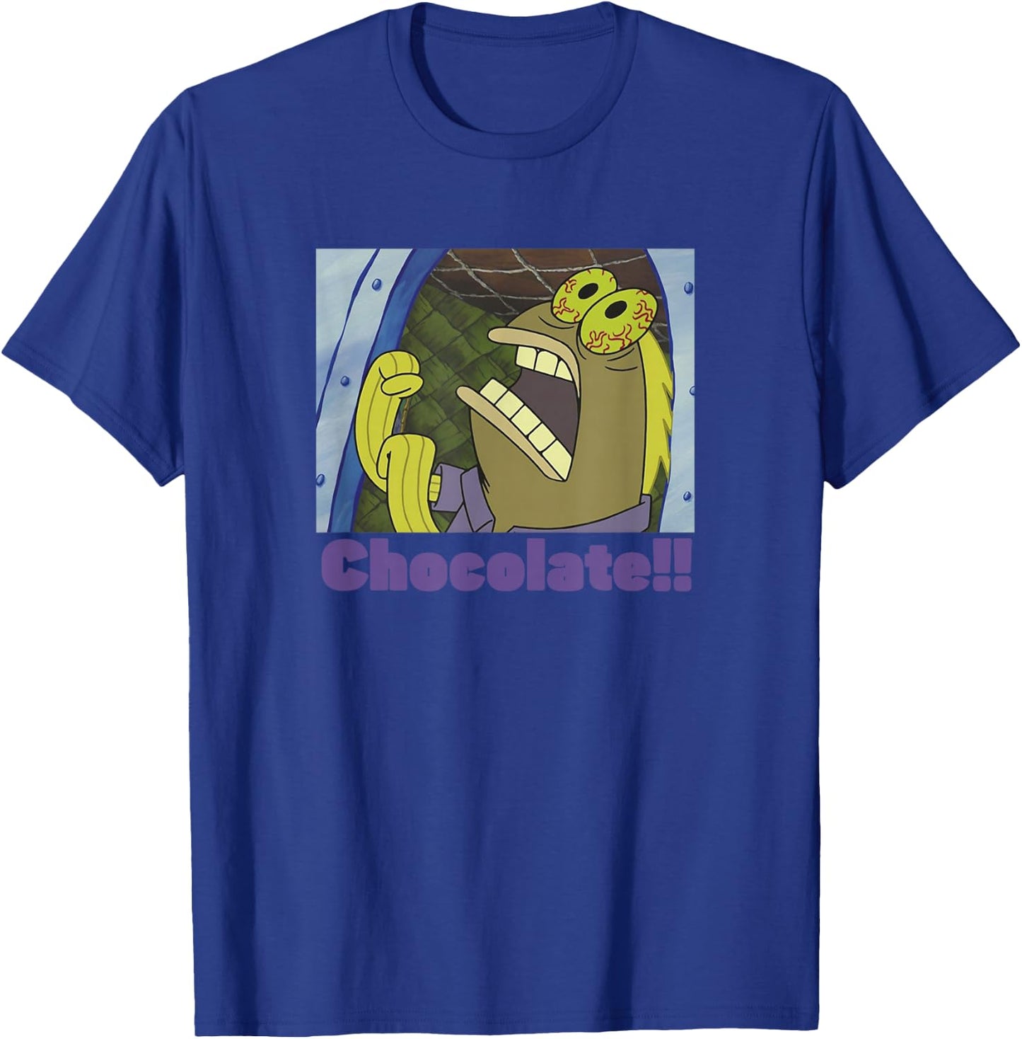 Spongebob Squarepants Fish Screams Chocolate T-Shirt - T-Shirt | Royal