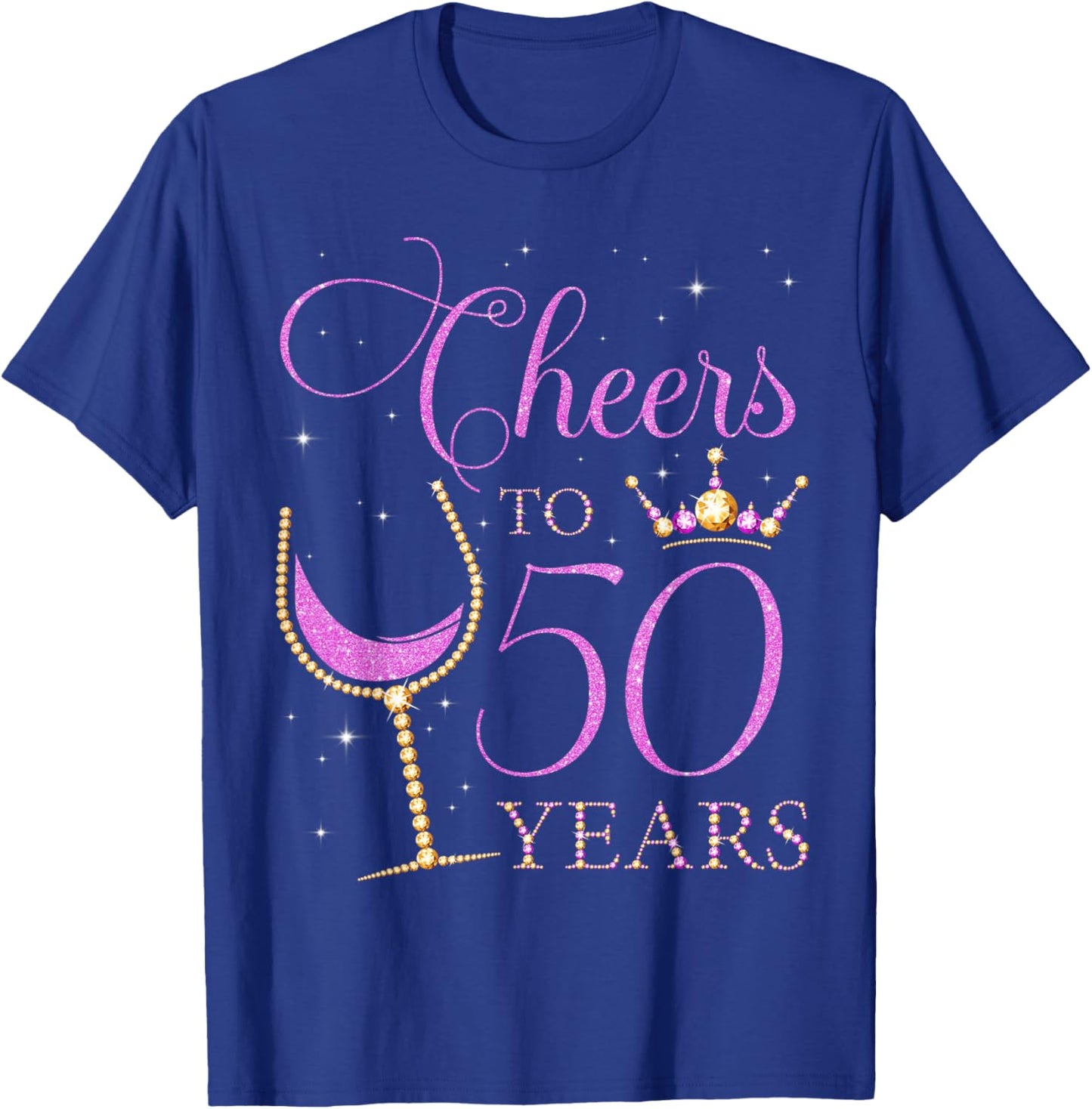 Cheers to 50 Years Old 50th Birthday Party Purple T-Shirt - T-Shirt | Royal