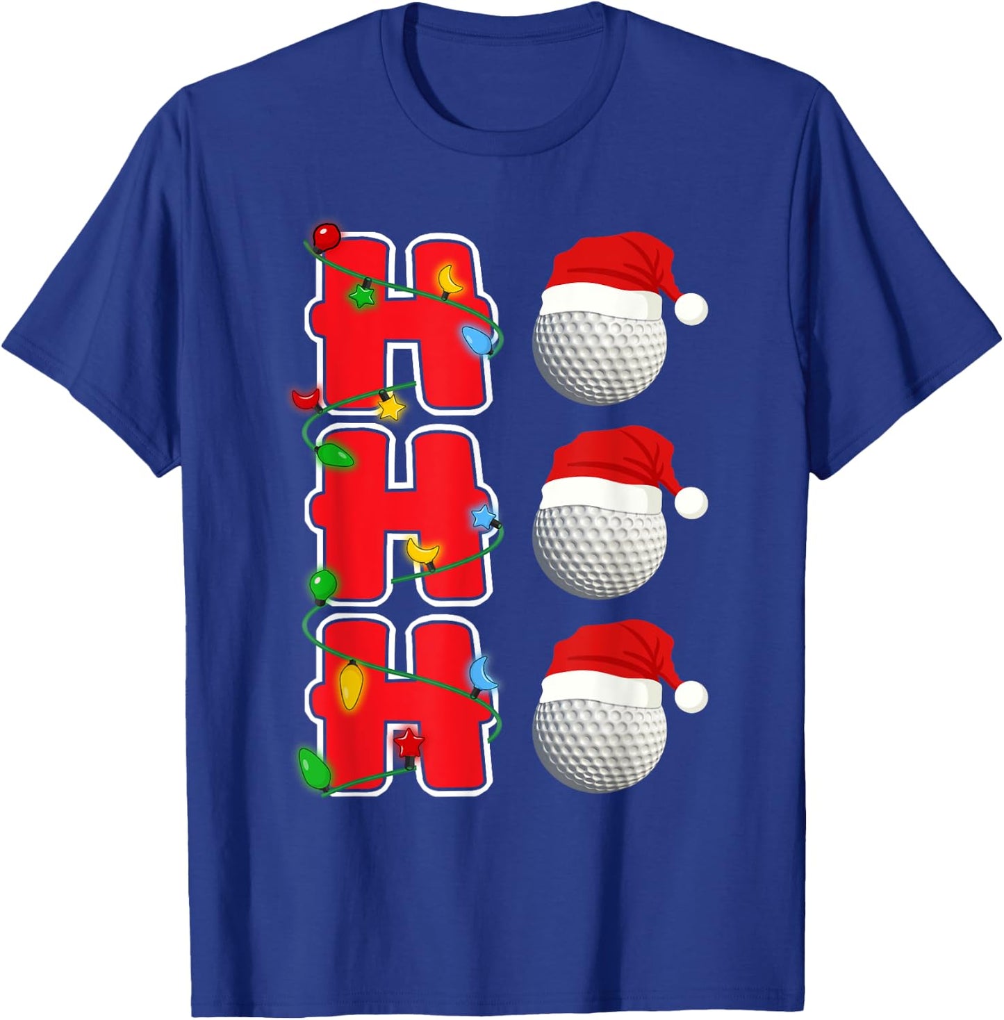 Ho-Ho-Ho Santa Golf Christmas Gift T-Shirt - T-Shirt | Royal