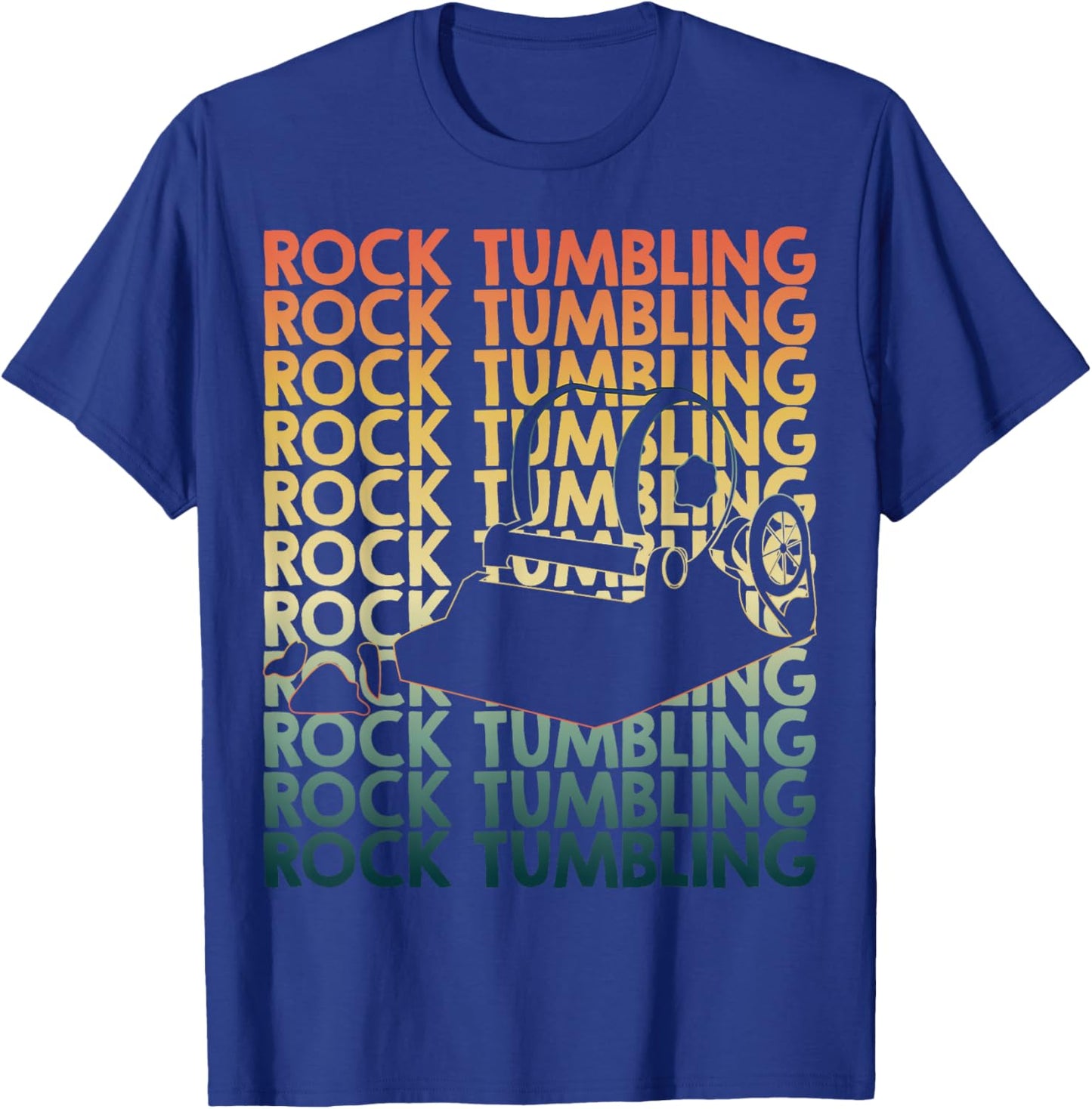 Retro Rock tumbling Repetitive Rock tumbler T-Shirt - T-Shirt | Royal