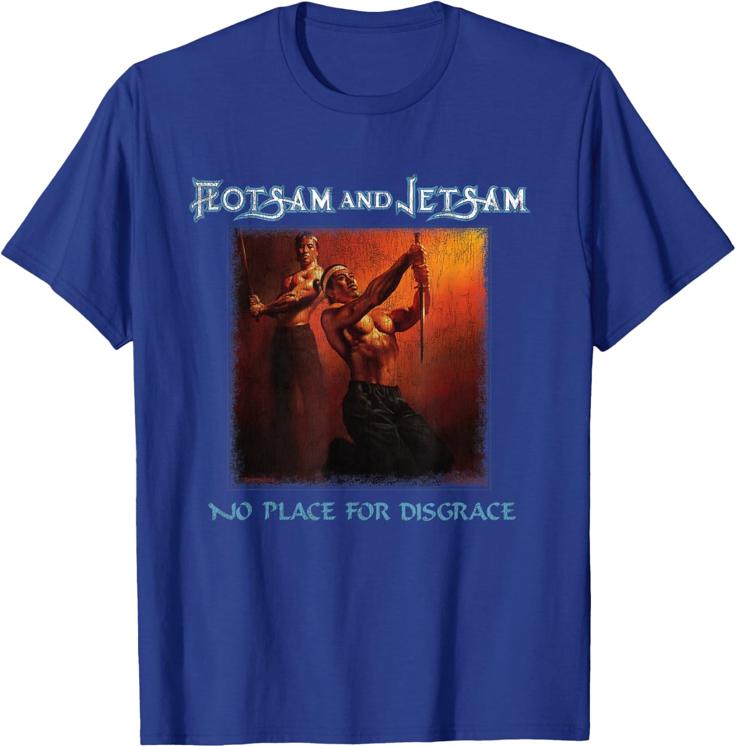Manic Merch LLC Flotsam and Jetsam - No Place for Disgrace Classic Fit Black T-Shirt - T-Shirt | Royal