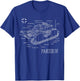 World War 2 German Tank Panzer IV Engineering Blueprint T-Shirt - T-Shirt | Royal