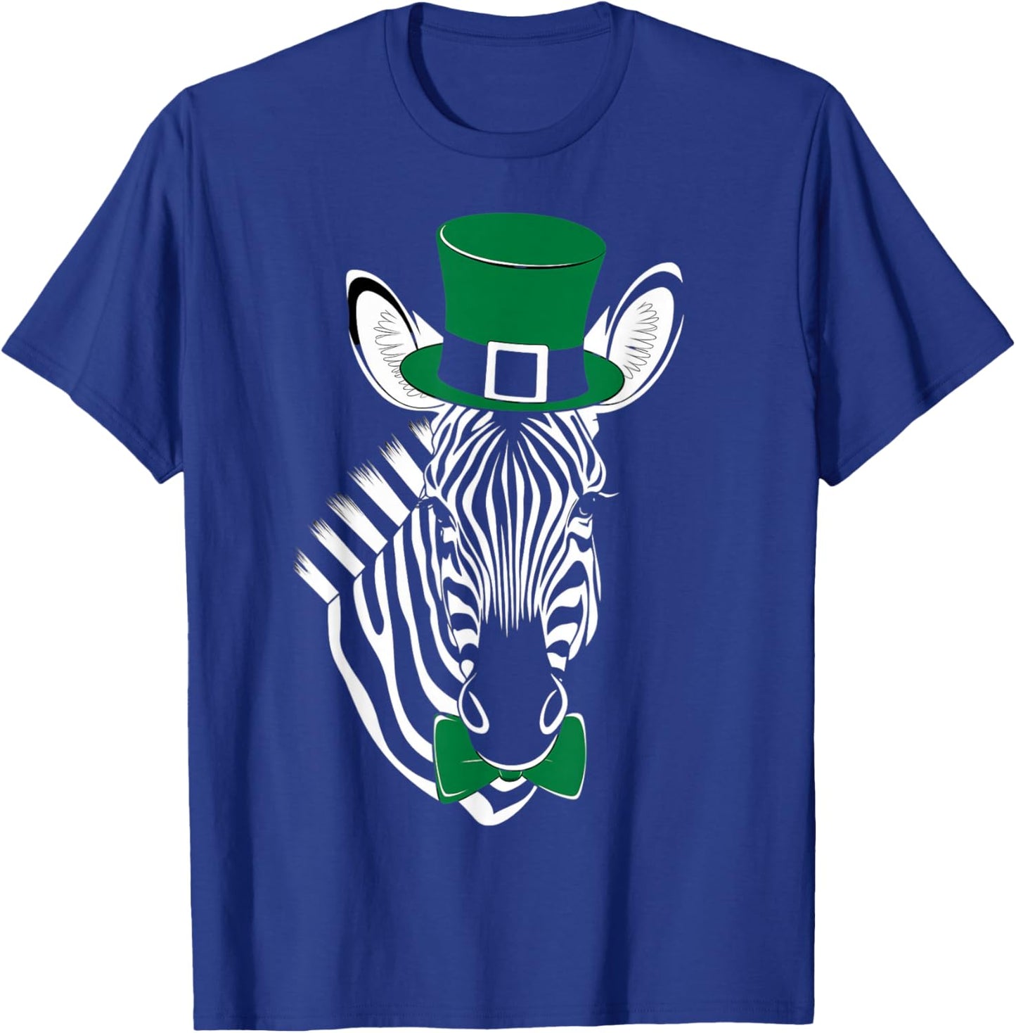 Green Zebra shamrock on St Patricks Day Zebra T-Shirt - T-Shirt | Royal