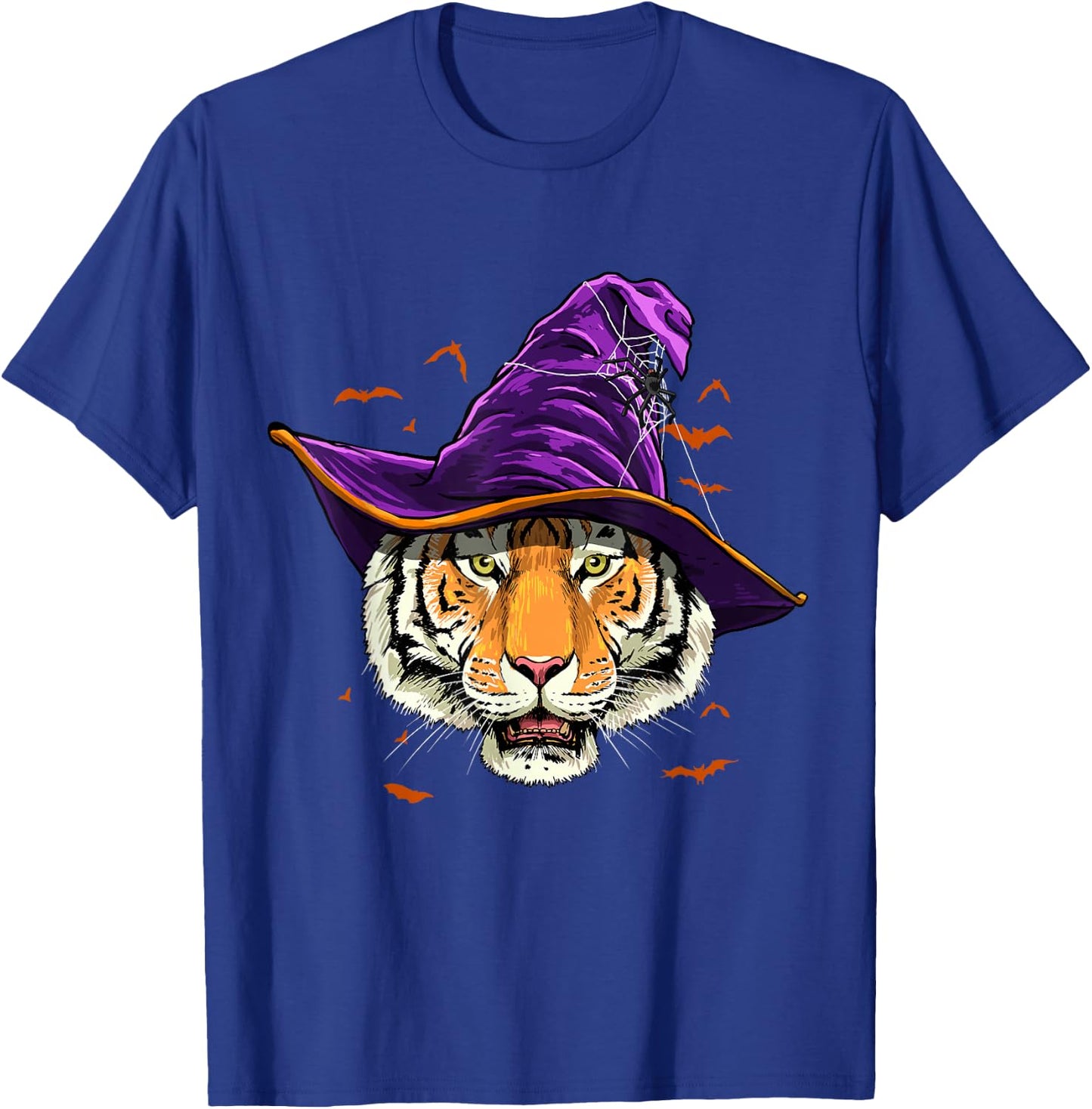 Tiger Witch Hat Funny Halloween Tiger Lover Whisperer T-Shirt - T-Shirt | Royal