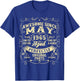 Awesome Since May 1965 Year Of Birth Birthday 1965 Vintage T-Shirt - T-Shirt | Royal