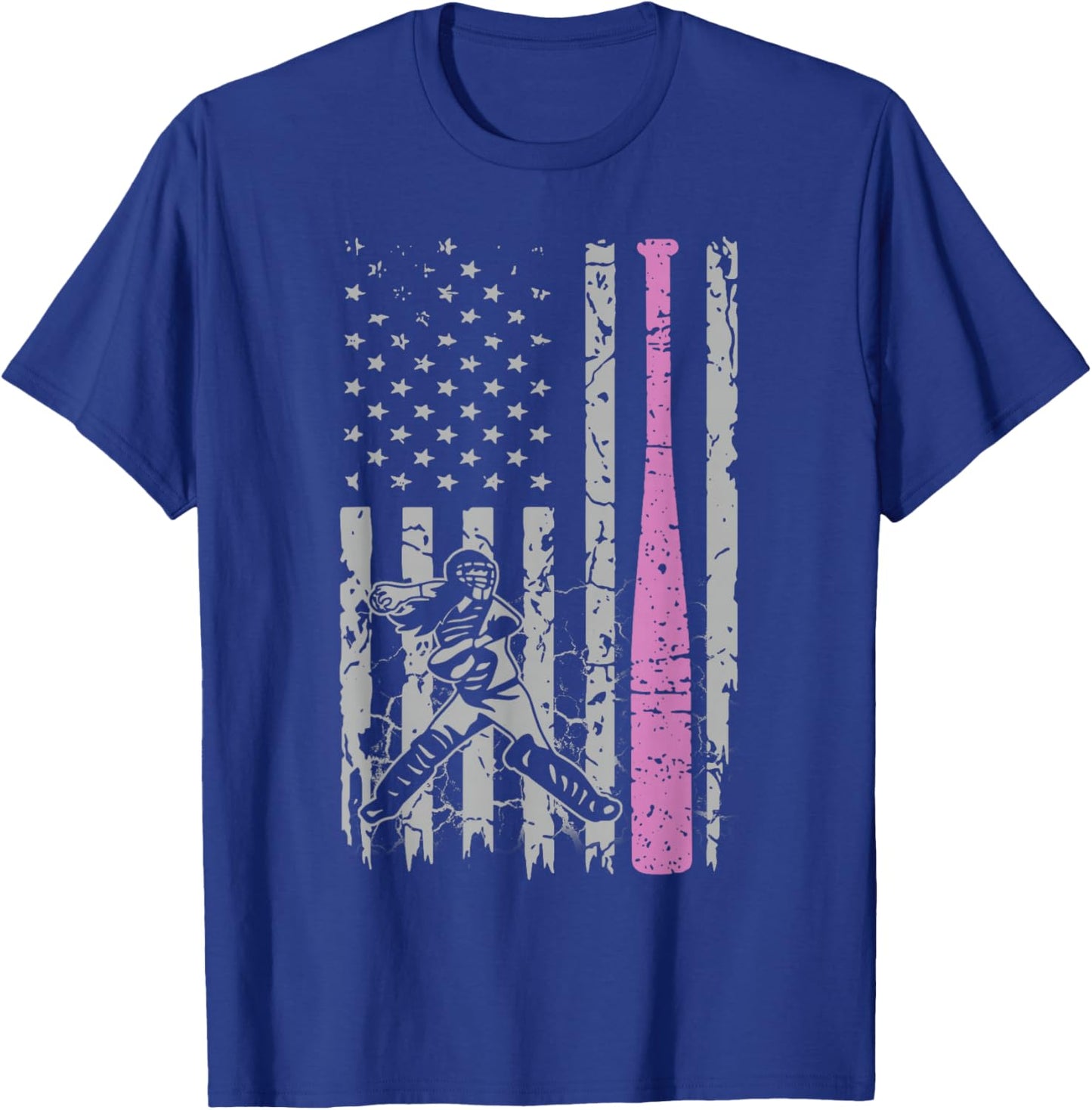 Pink Girls Softball - American Softball For Youth Girls T-Shirt - T-Shirt | Royal