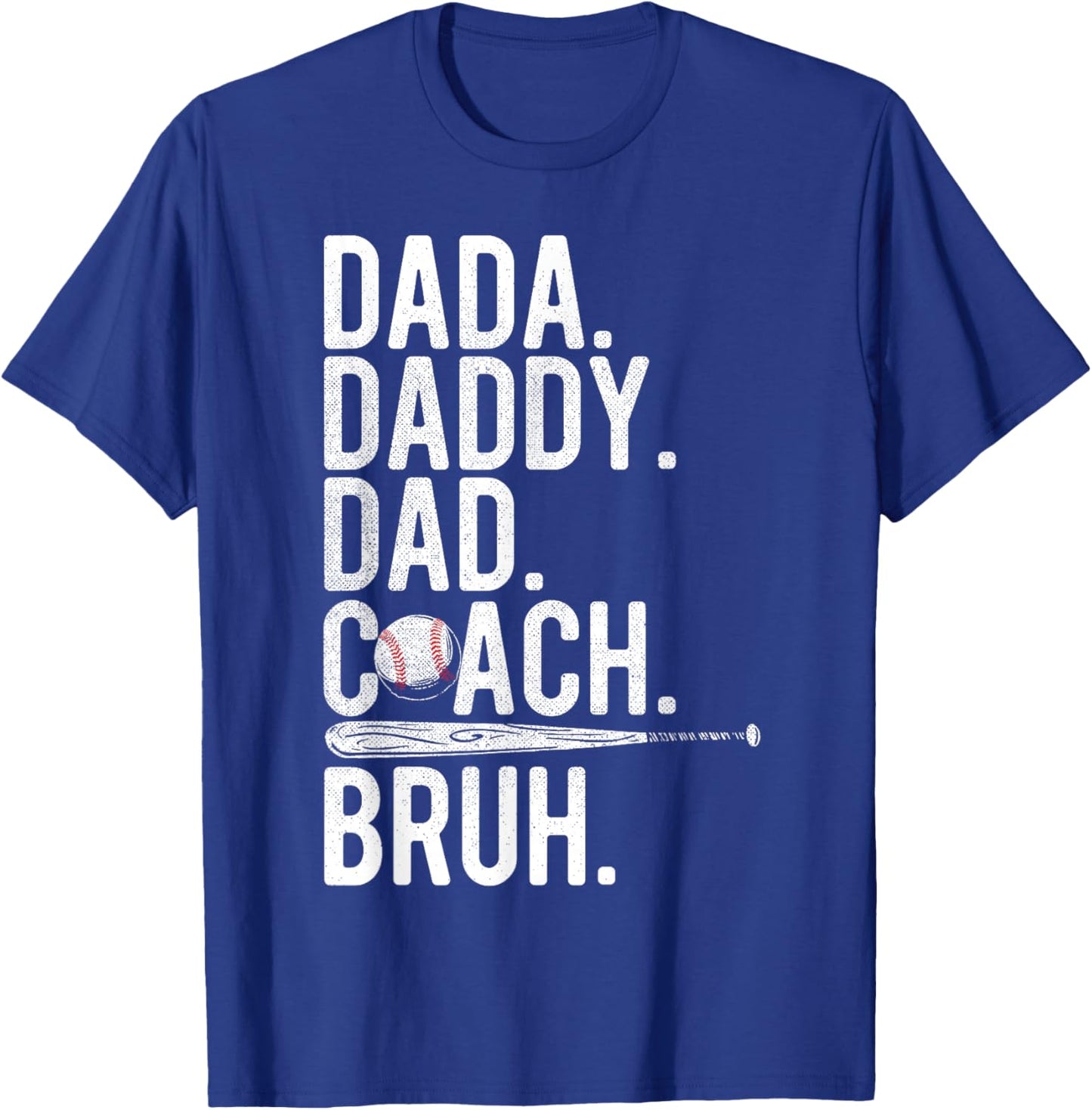 Vintage Baseball Coach Dad Fathers Day Funny Family Humor T-Shirt - T-Shirt | Royal