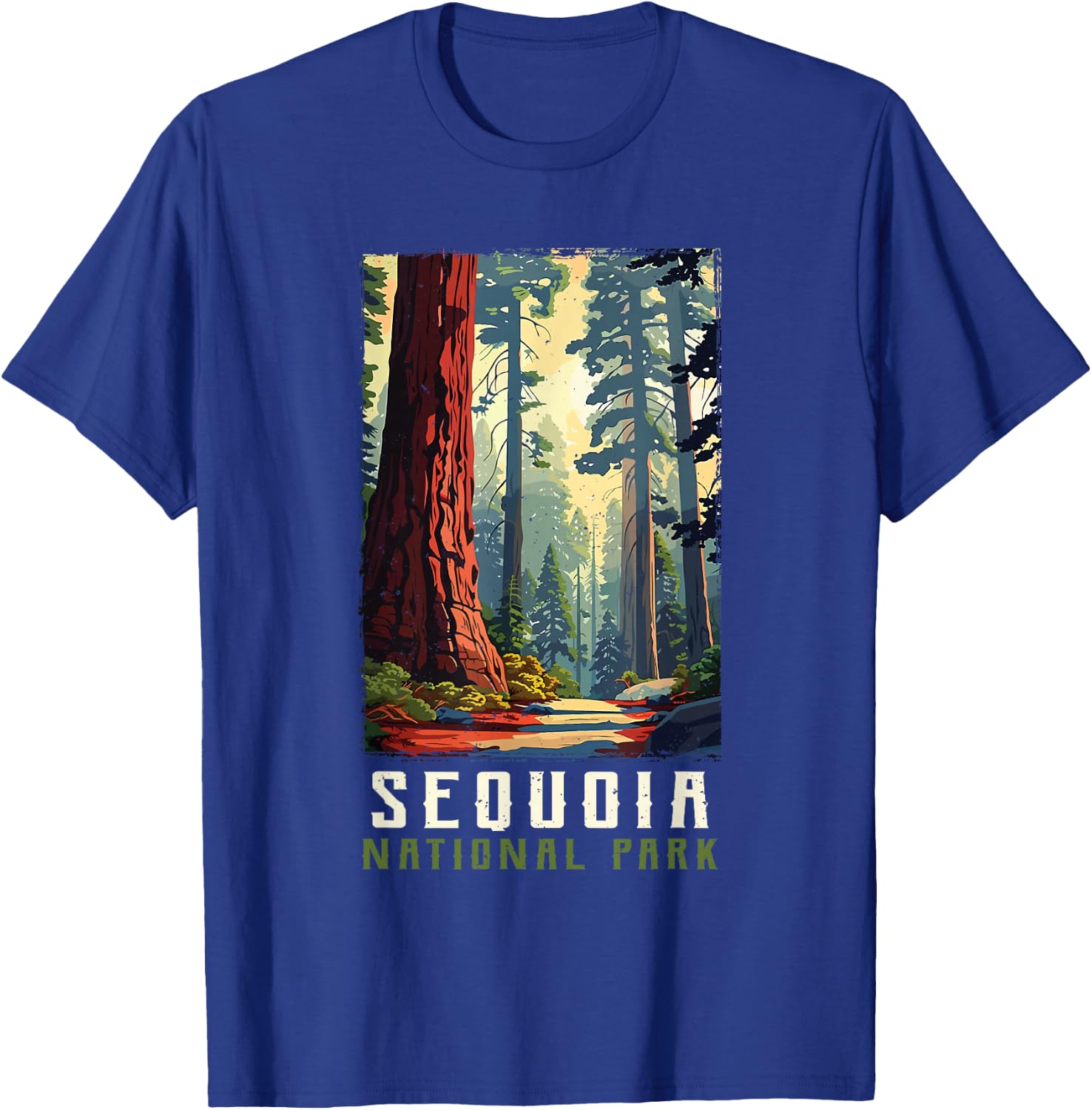 Retro Vintage Sequoia National Park for kids Hiking Camping T-Shirt - T-Shirt | Royal