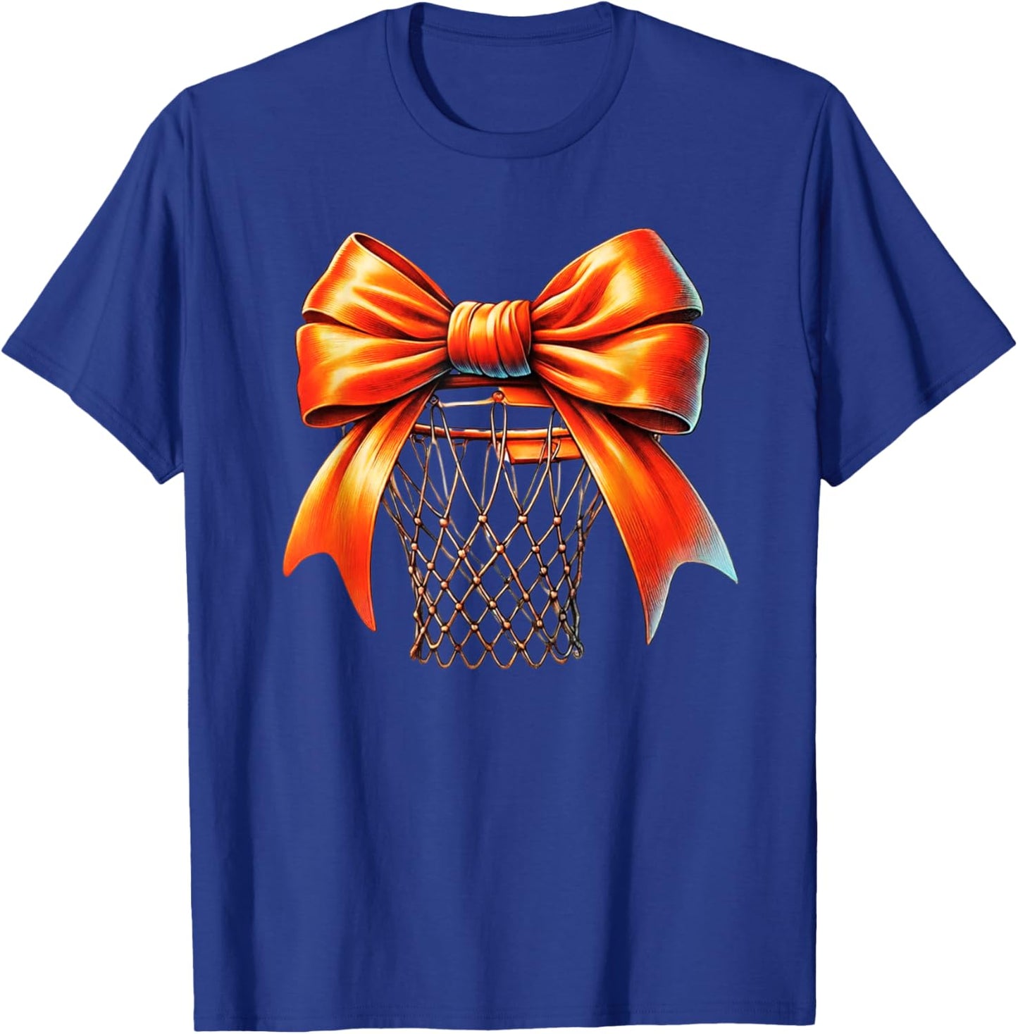 Cute Basketball Coquette Bow Basketball Girl Basketball Hoop T-Shirt - T-Shirt | Royal