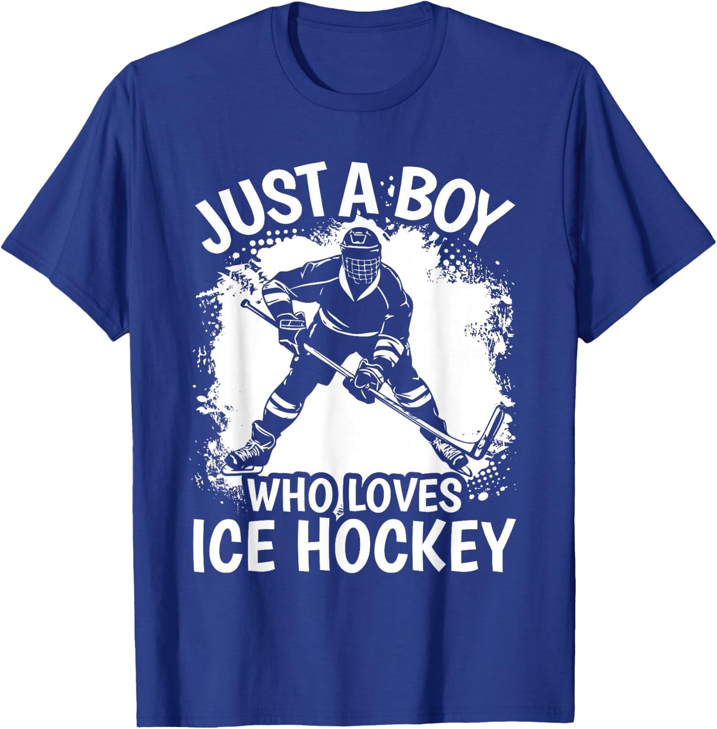 Just A Boy Who Loves Ice Hockey Vintage Boys Kids T-Shirt - T-Shirt | Royal