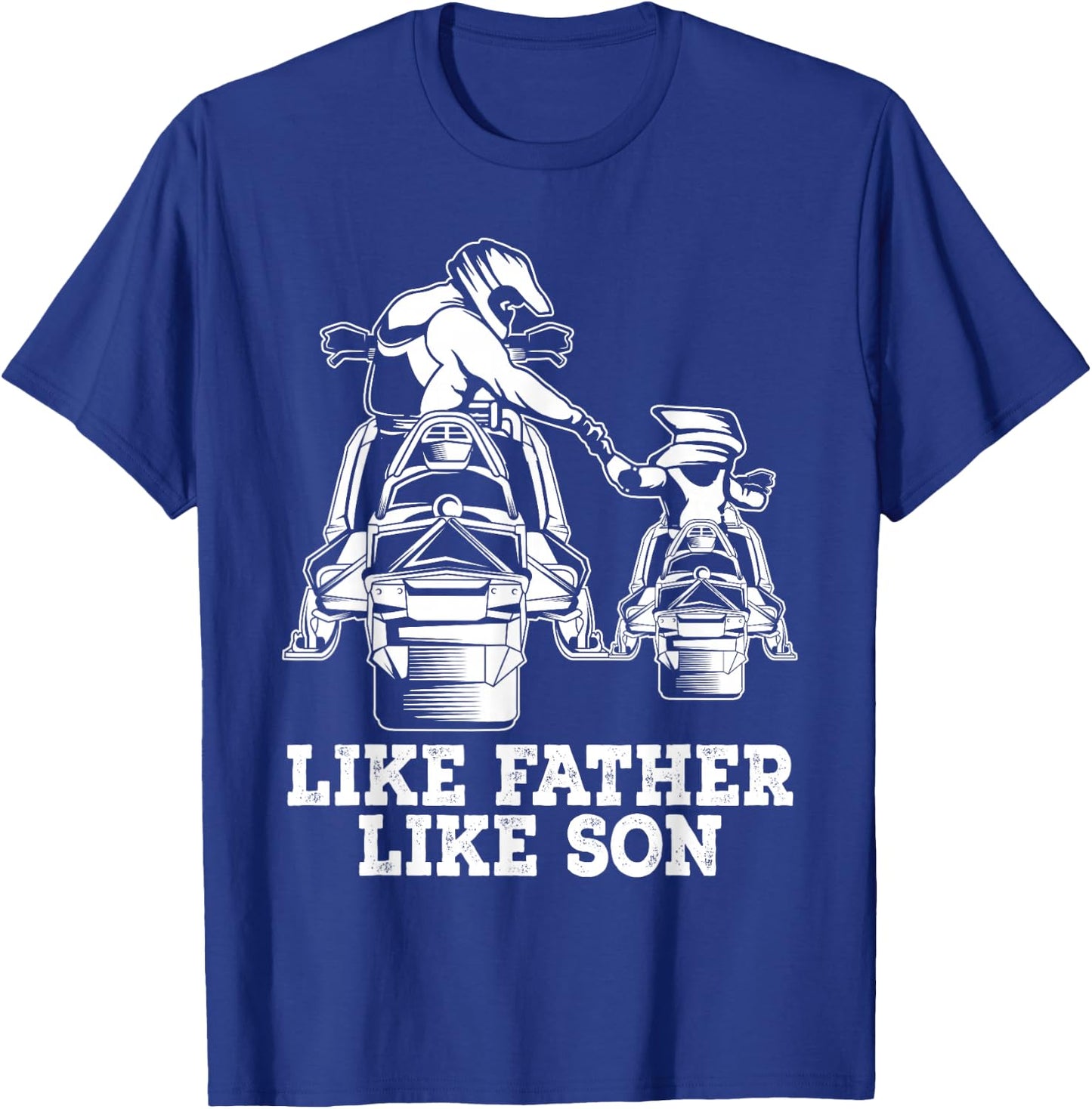Snowmobile - Like Father Like Son Snowcross Christmas Gift T-Shirt - T-Shirt | Royal