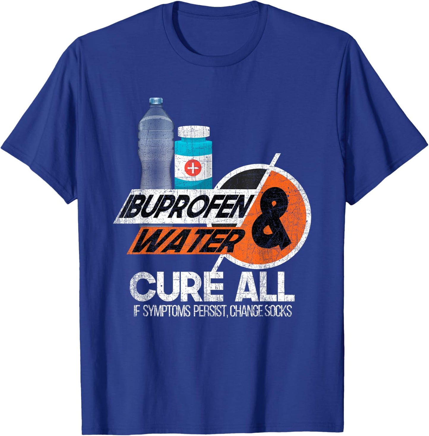 Ibuprofen + Water-Sarcastic Military Veteran Soldier T-Shirt - T-Shirt | Royal