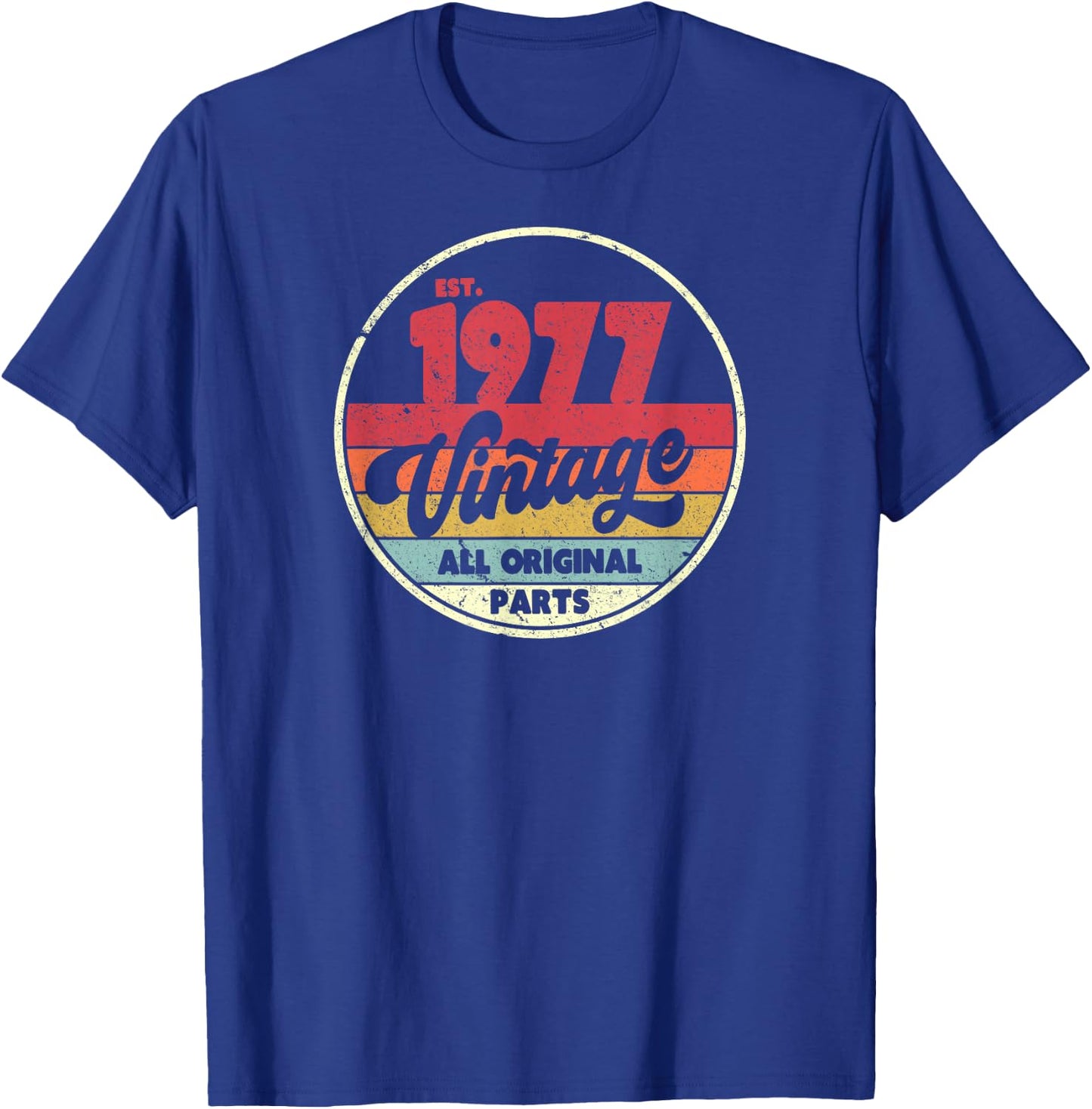 1977 Vintage Shirt, Birthday Gift . Retro Style T-Shirt - T-Shirt | Royal