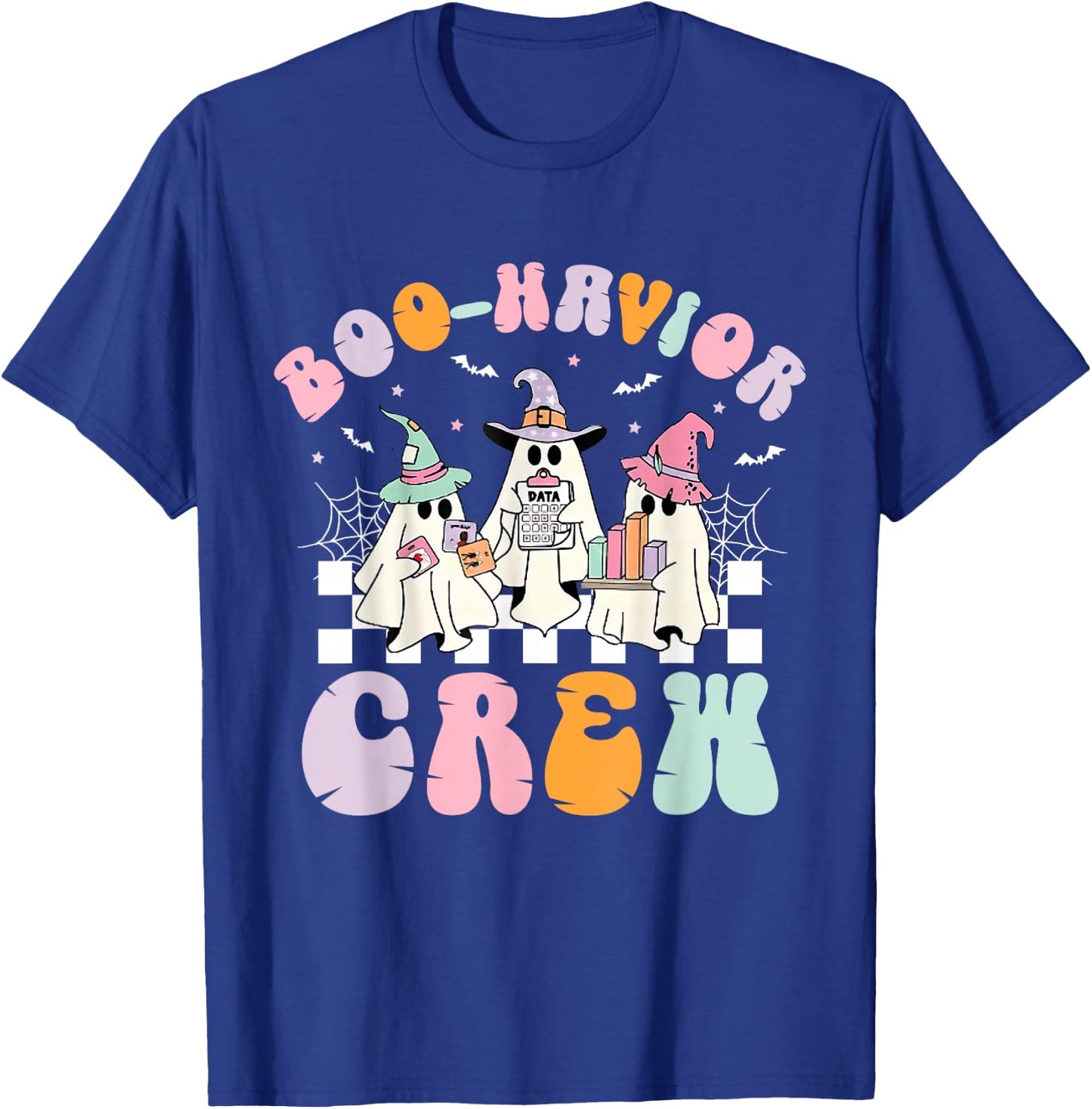 Retro Boo-Havior Crew Behavior Analyst Halloween RBT T-Shirt - T-Shirt | Royal