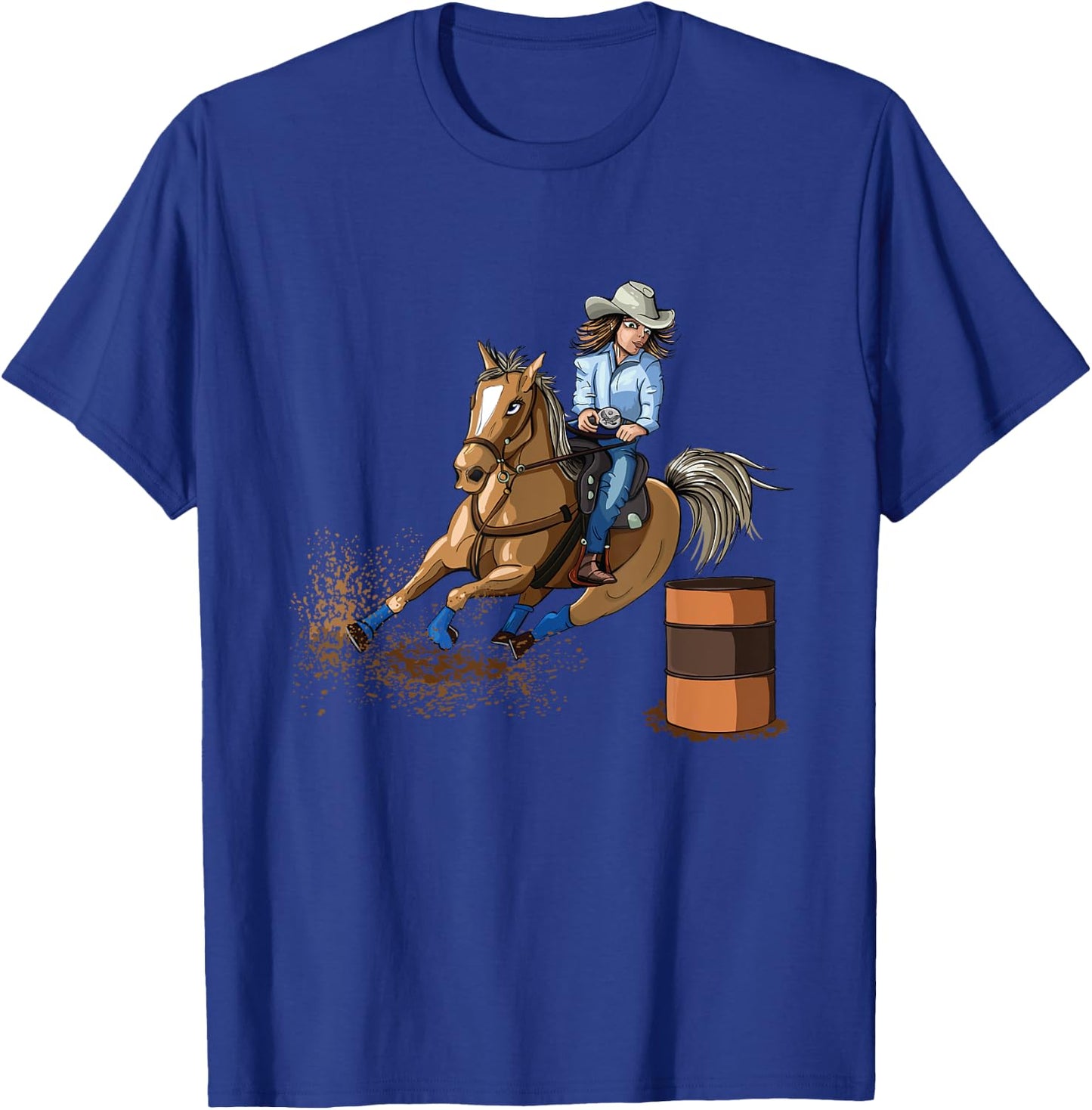 Barrel Racing Horse Country Western Riding Girl Kid T-Shirt - T-Shirt | Royal