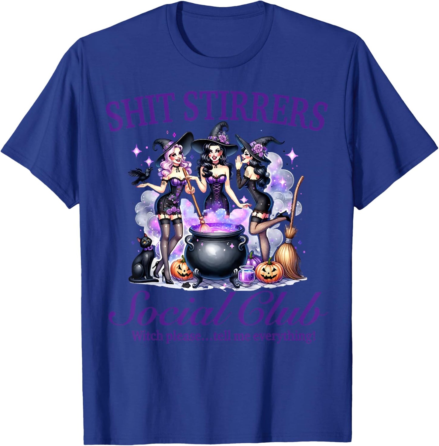 Shit Stirrers Social Club Purple Witches Halloween Outfit T-Shirt - T-Shirt | Royal