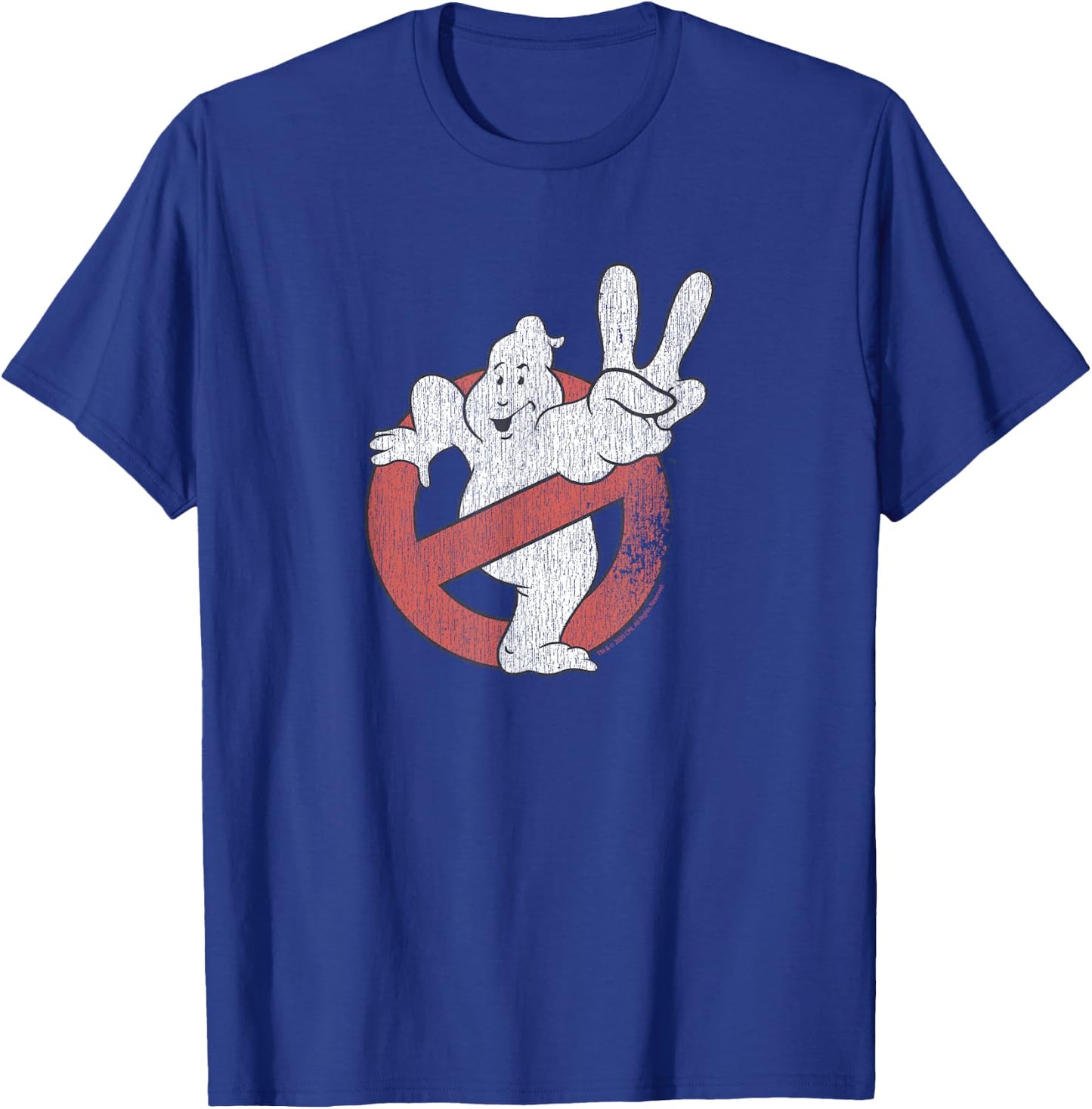 Ghostbusters Distressed Logo Ghostbusters II Retro Movie T-Shirt - T-Shirt | Royal