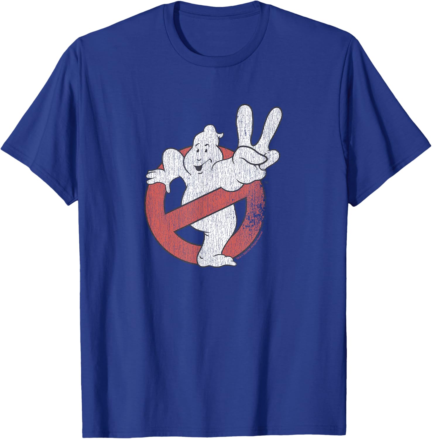Ghostbusters Distressed Logo Ghostbusters II Retro Movie T-Shirt - T-Shirt | Royal