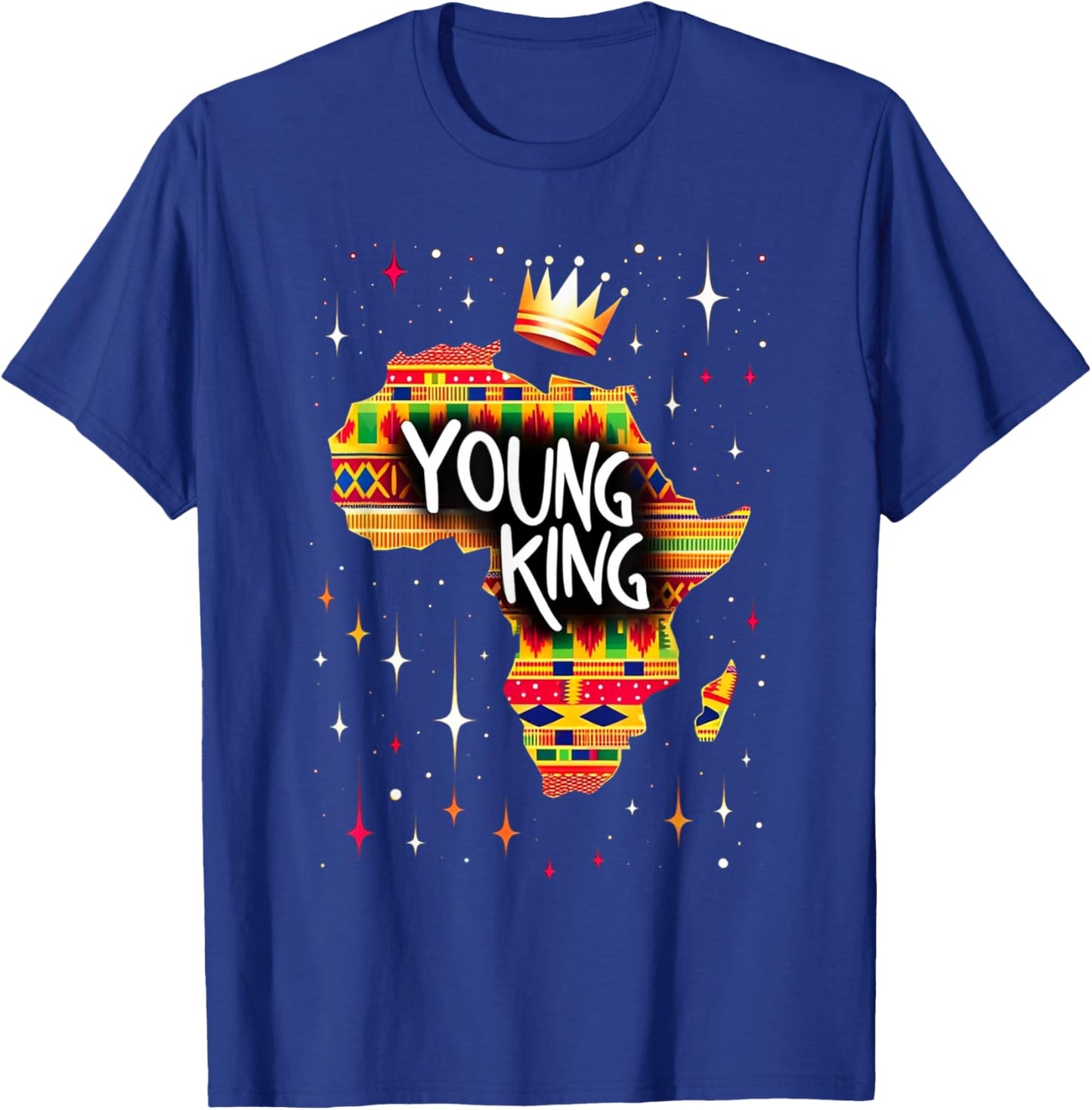 Boys African Kente Print Clothes Kids Young King Kente Youth T-Shirt - T-Shirt | Royal