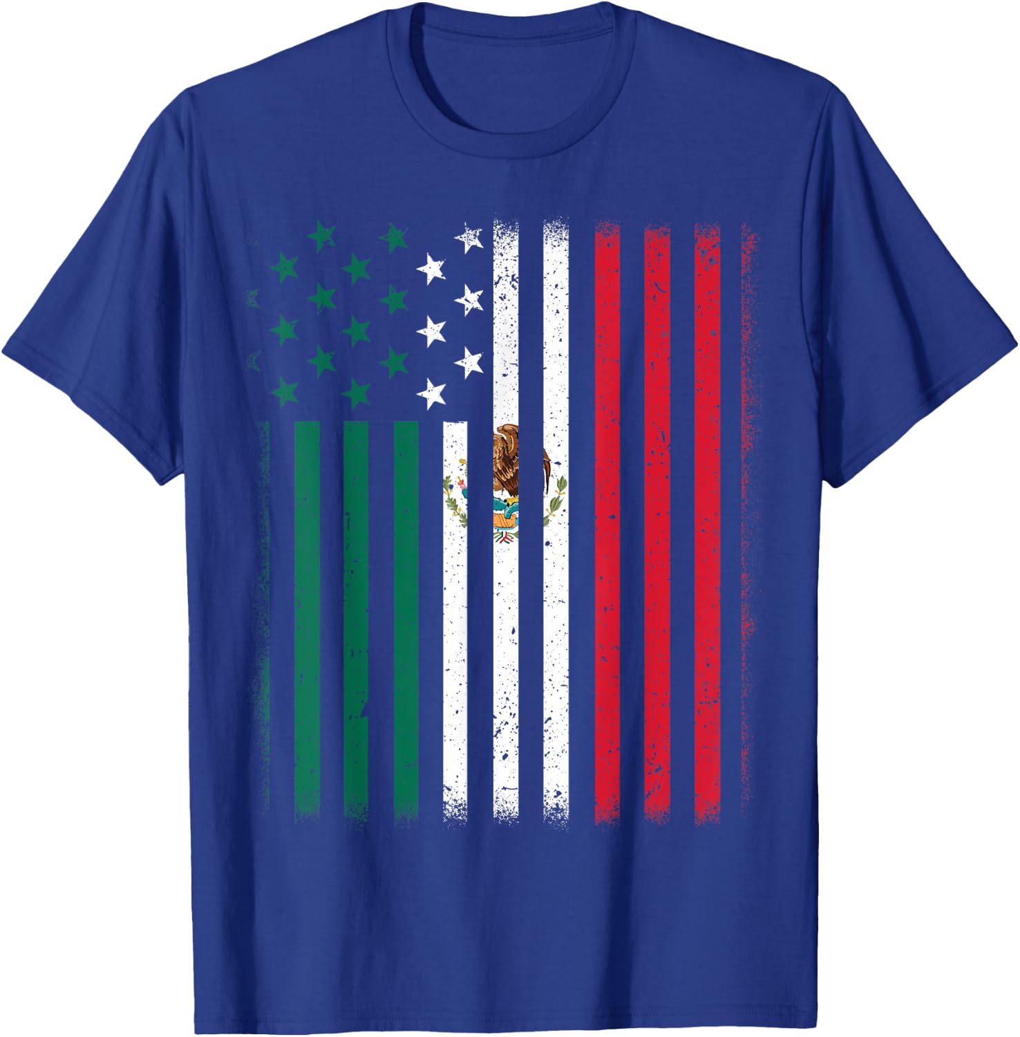 Mexican American Flag Kids Men Women Mexico Independence Day T-Shirt - T-Shirt | Royal