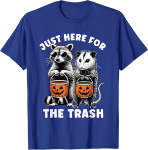 Halloween Raccoon Possum Just Here For The Trash Raccoon T-Shirt - T-Shirt | Royal