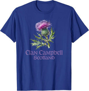 Utopia Sport Clan Campbell Shop Clan Campbell Scotland Watercolor Thistle T-Shirt - T-Shirt | Royal