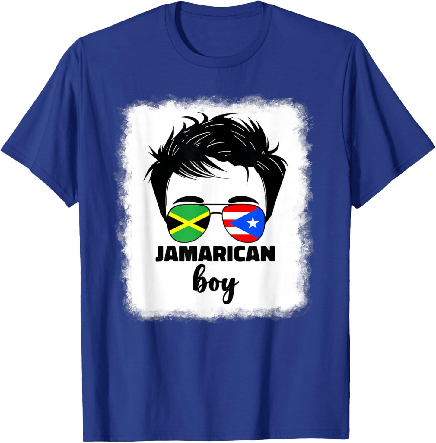 Half Jamaican And Puerto Rican Rico Jamaica Flag Kids Boys T-Shirt - T-Shirt | Royal