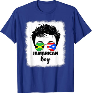 Half Jamaican And Puerto Rican Rico Jamaica Flag Kids Boys T-Shirt - T-Shirt | Royal
