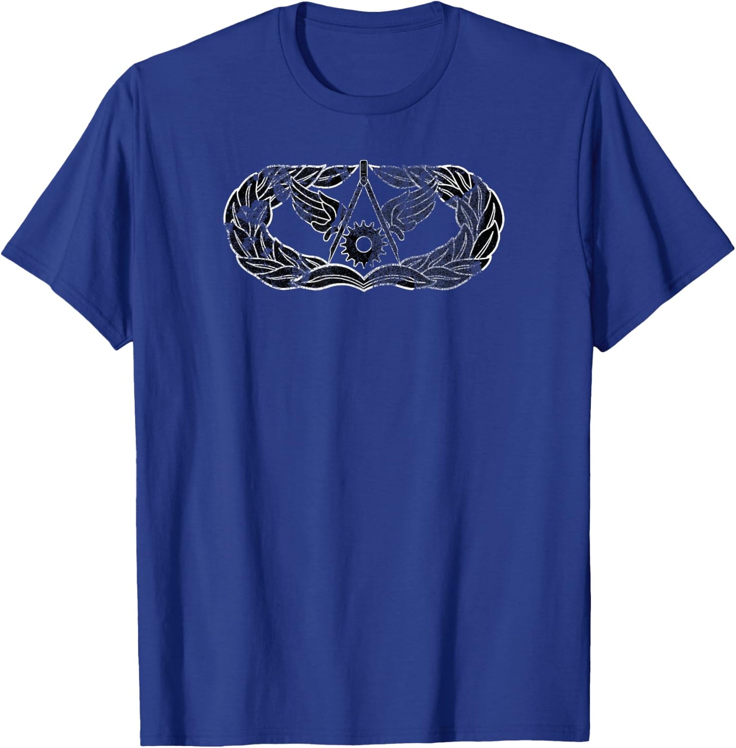 Distressed Air Force Civil Engineer Badge T-Shirt - T-Shirt | Royal