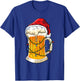 Beer Christmas Mug Santa Hat Xmas Lights Men Women Gifts T-Shirt - T-Shirt | Royal