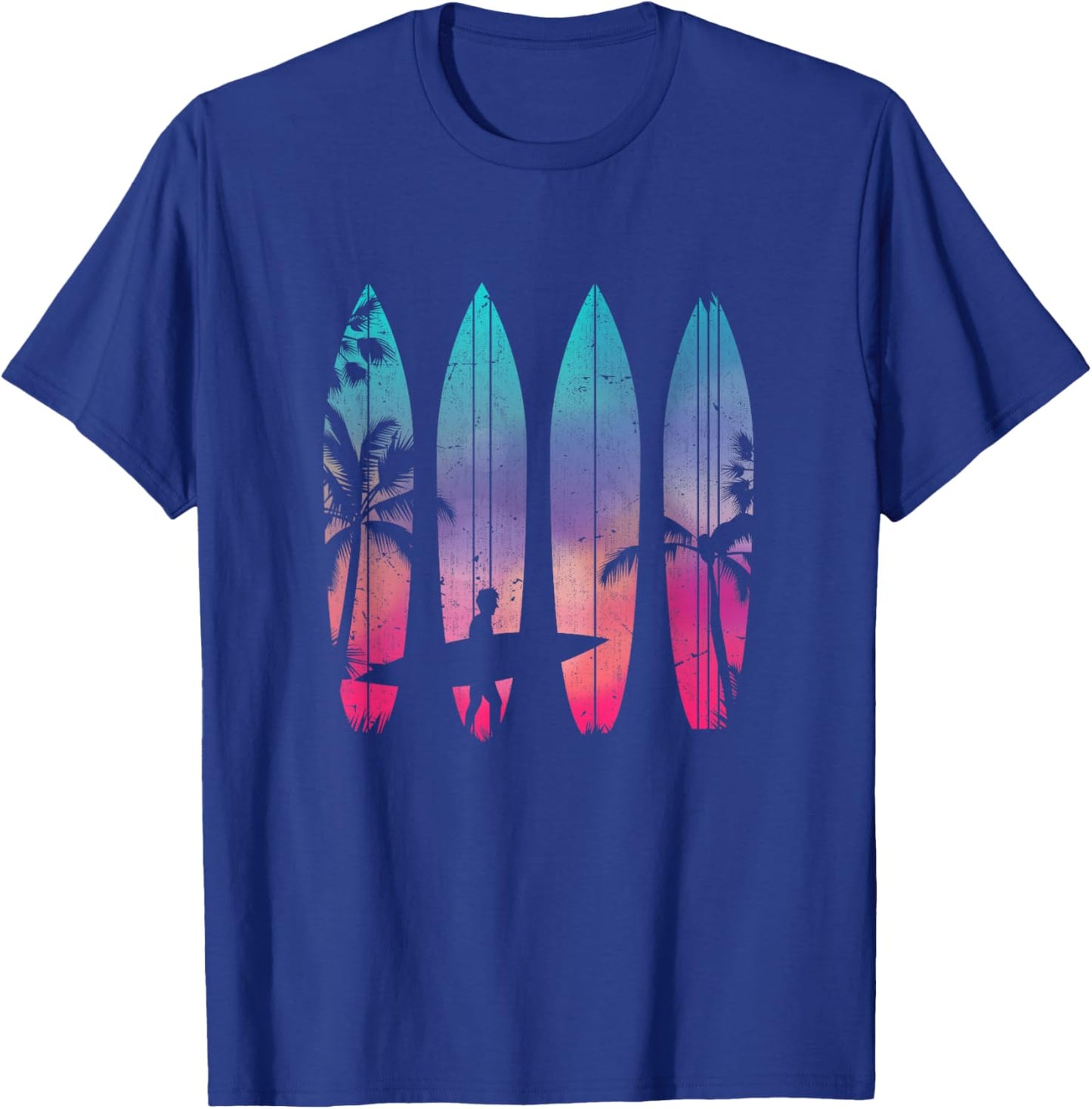 Tropical Beach Surf Surfboard Surfing Surfer Ocean Surfing T-Shirt - T-Shirt | Royal