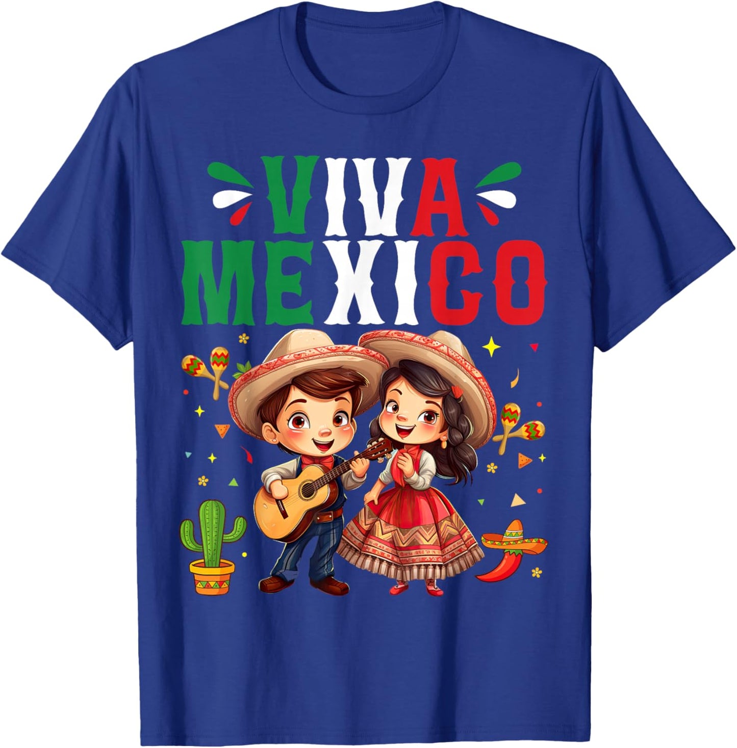 Viva Mexico Mexican Independence Day T-Shirt - T-Shirt | Royal