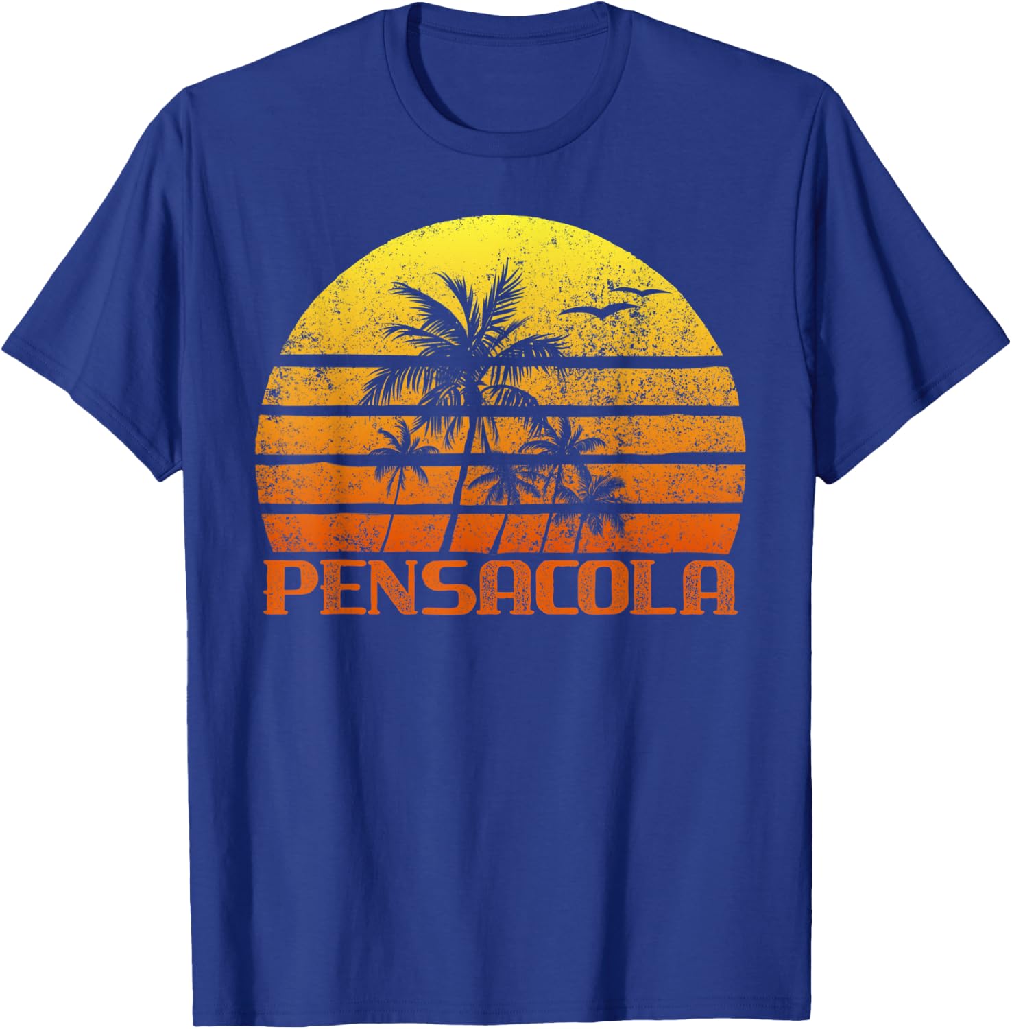 Vintage Retro Beach Vacation Pensacola FL Sunset Men Women T-Shirt - T-Shirt | Royal