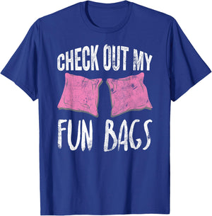 Cornhole Check Out My Fun Bags Team Gift T-Shirt - T-Shirt | Royal