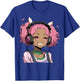 Anime and Music Black Girl Anime Merch Afro African American T-Shirt - T-Shirt | Royal