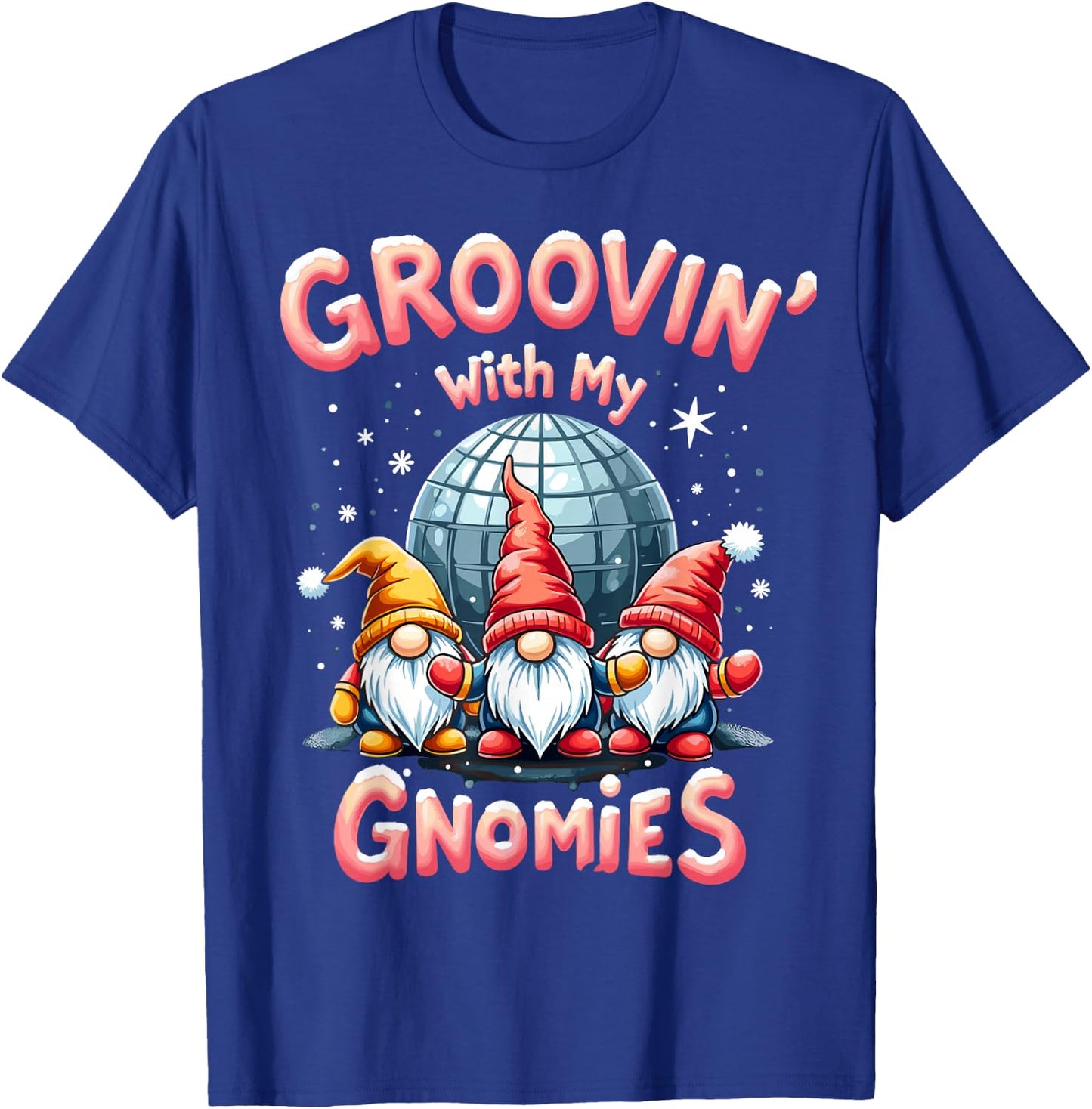Groovin' with My Gnomies - Funny Disco Party Gnome T-Shirt - T-Shirt | Royal