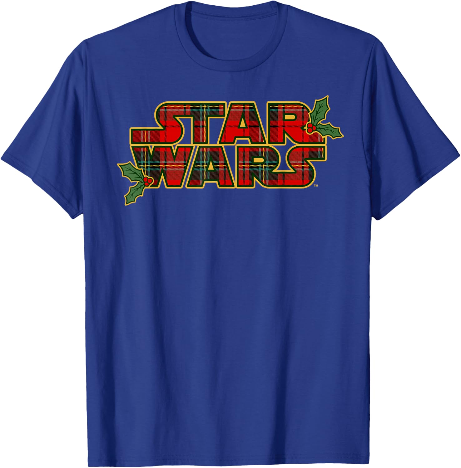 Star Wars Christmas Plaid Holly Logo T-Shirt - T-Shirt | Royal