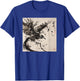 Japanese Ink Art Crow- Raven Ink Art Graphic T-Shirt - T-Shirt | Royal