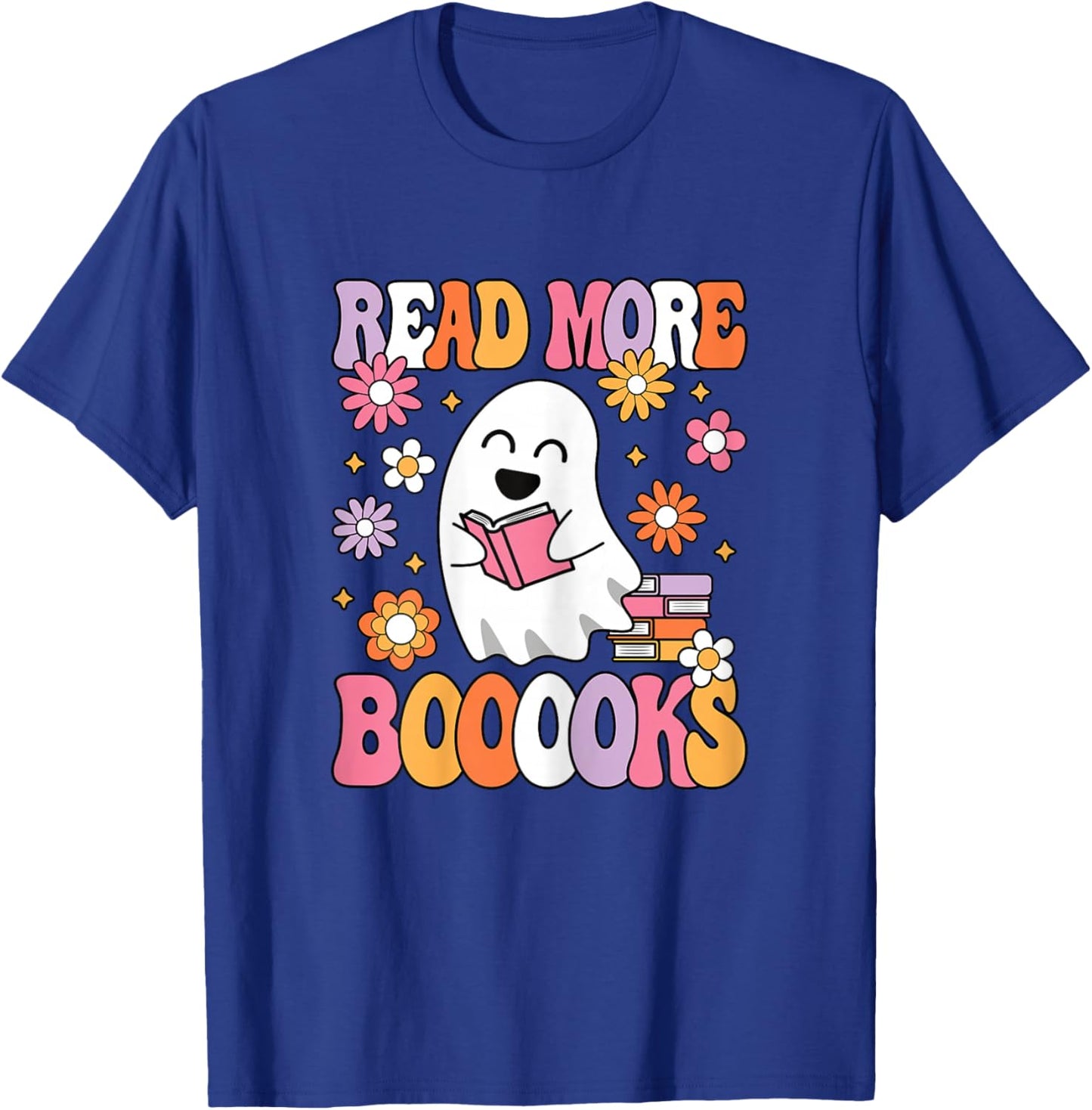 Read More Books Groovy Funny Halloween Teacher Women T-Shirt - T-Shirt | Royal