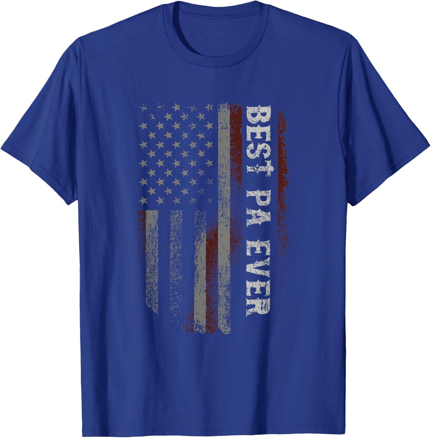 Best Pa Ever American Flag Vintage Grandpa Fathers Day T-Shirt - T-Shirt | Royal
