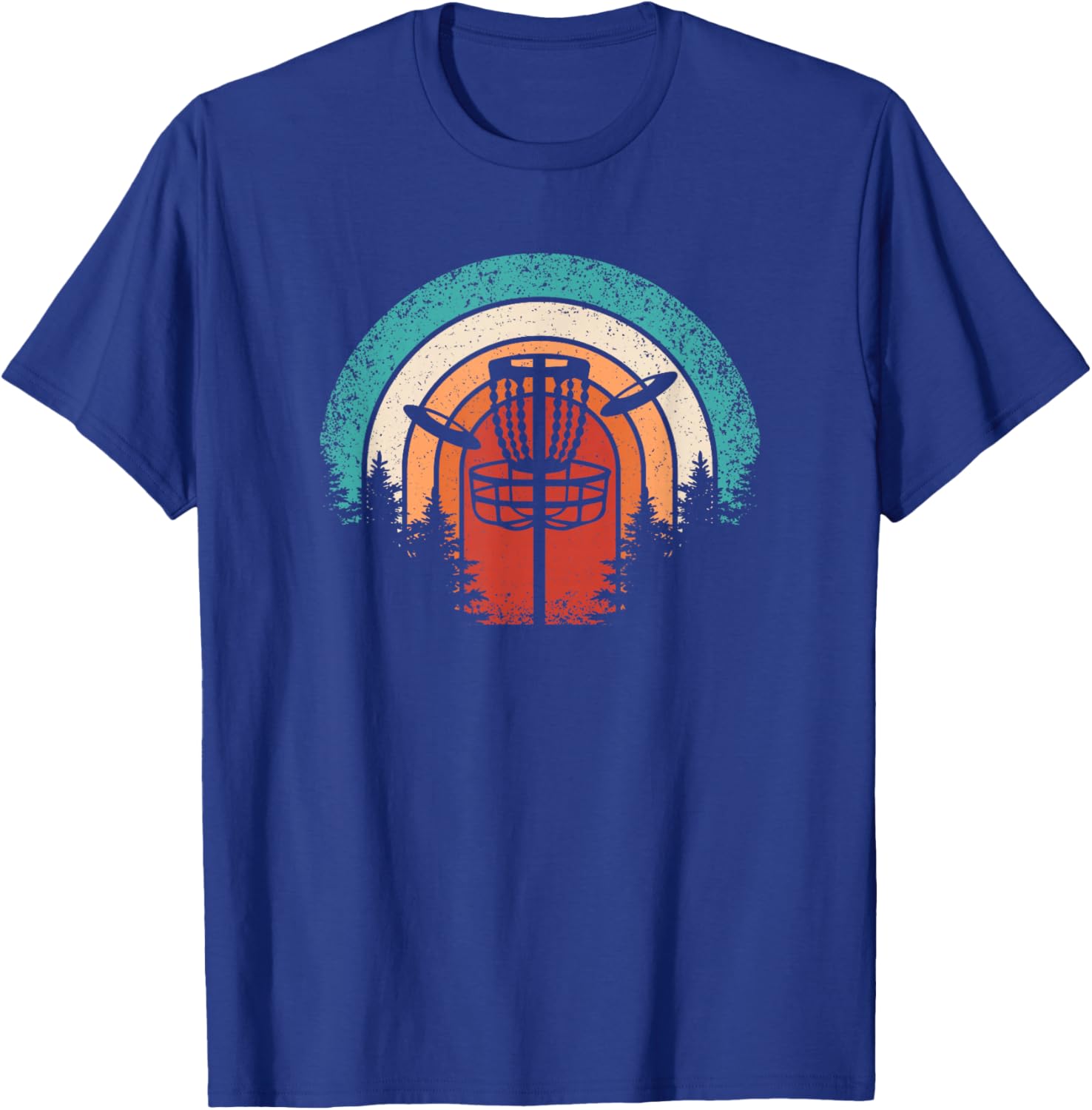 Retro Disc Golf Vintage Basket Tree Frisbee Men T-Shirt - T-Shirt | Royal