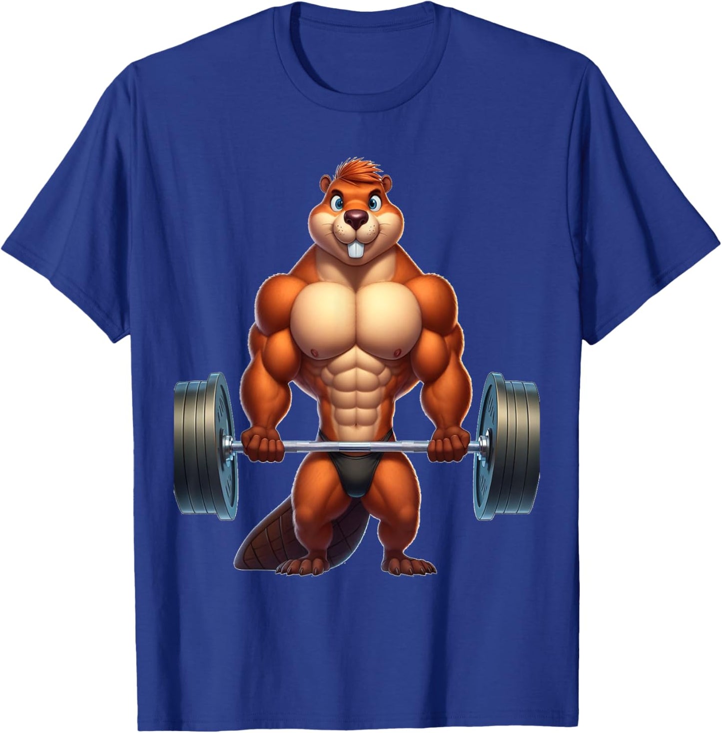 Athletic Beaver Gym Beaver Exercising Beaver T-Shirt - T-Shirt | Royal