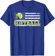 USA Flag Patriotic Softball Player American Sport Softball T-Shirt - T-Shirt | Royal
