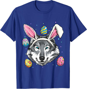 Easter Bunny Wolf Funny Easter Wolf T-Shirt - T-Shirt | Royal