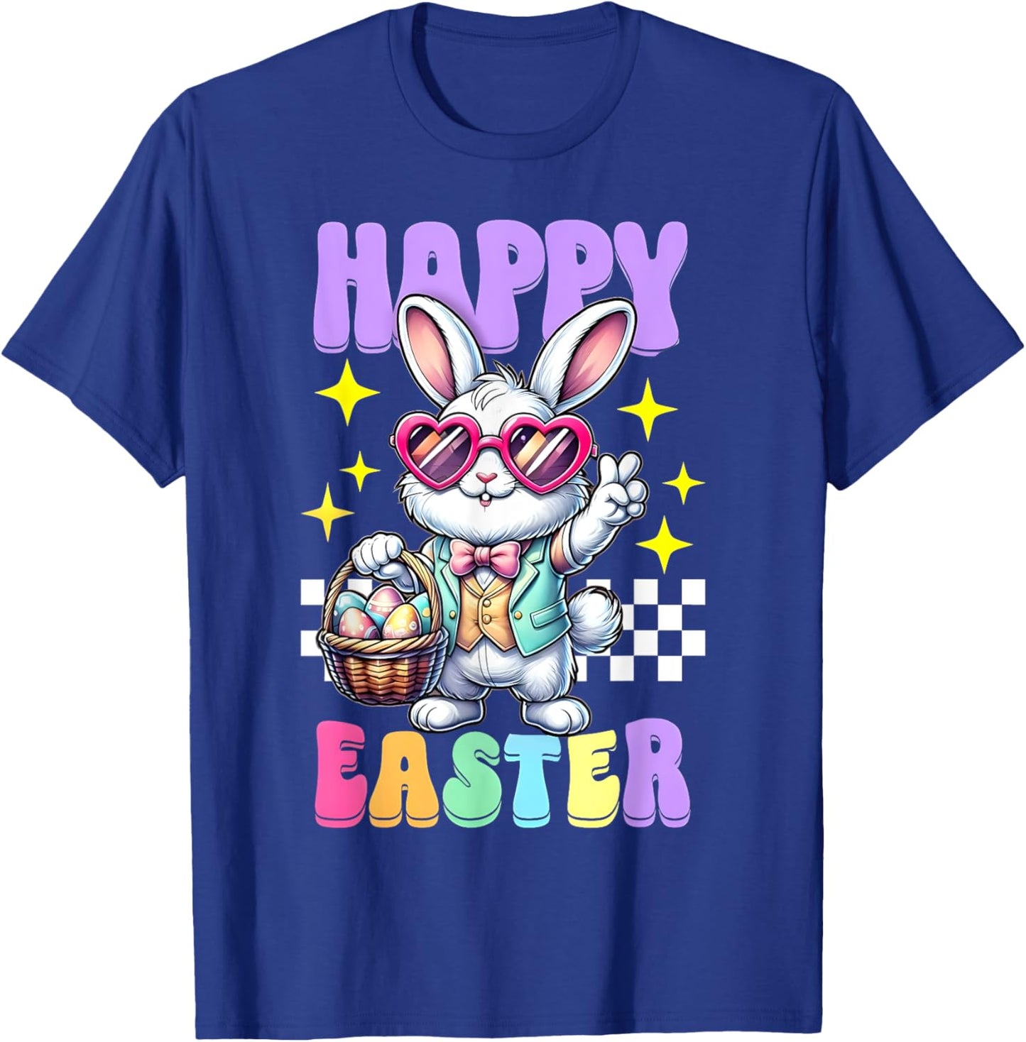 Happy Easter Bunny Rabbit Easter Day 2025 Women Boys Girls T-Shirt - T-Shirt | Royal