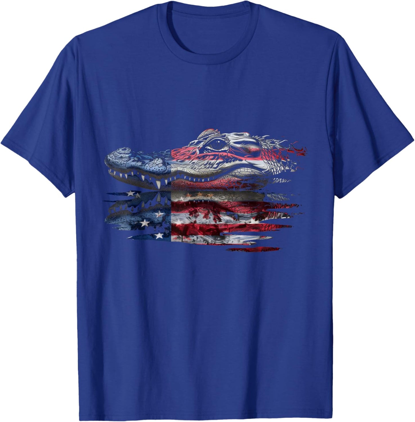 Alligator American Flag Gator Hunter Reptile Patriotic T-Shirt - T-Shirt | Royal
