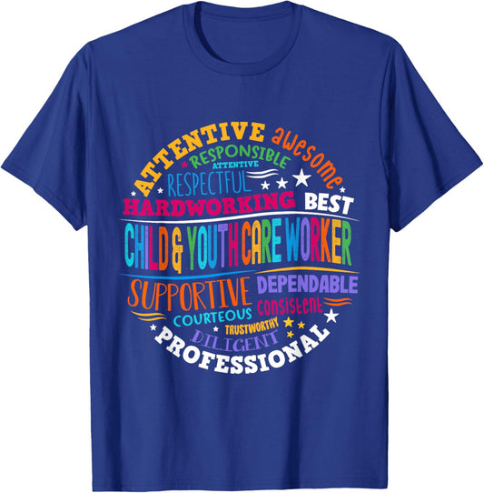 Child & Youth Care Worker Life Specialist Childcare Assistan T-Shirt - T-Shirt | Royal