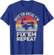 Vintage Race'Em Break'Em Fix'Em Repeat RC Car Remote Control T-Shirt - T-Shirt | Royal
