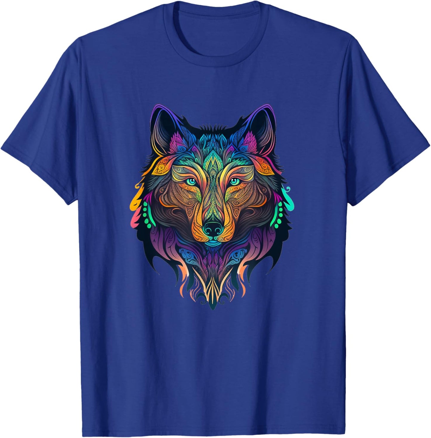 Wolf Lover Shirt Amazing Color Tribal Animal Face Wolf T-Shirt - T-Shirt | Royal