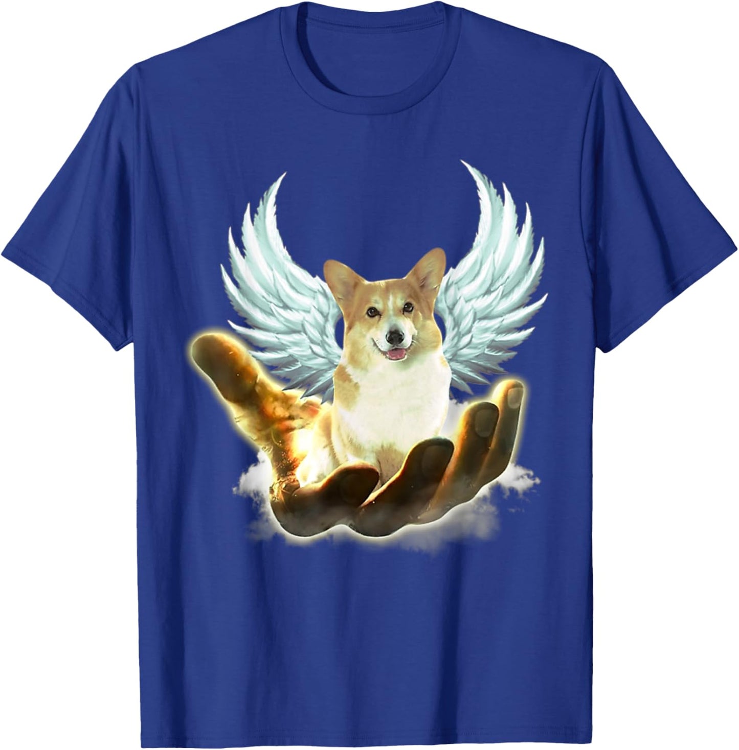 Angel Corgi Golden Hand Heaven Wings God T-Shirt - T-Shirt | Royal